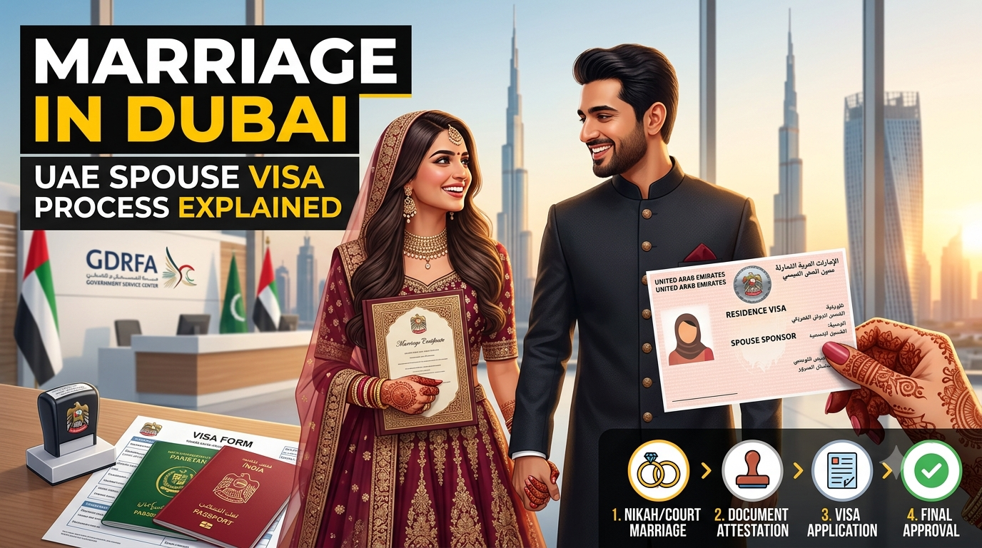 Marriage in Dubai and UAE Spouse Visa Process Explained
